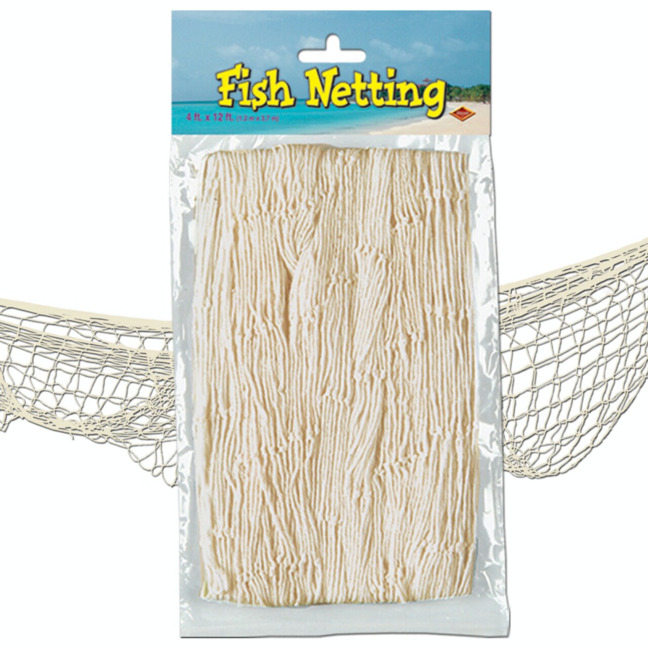 Party Central Club Pack of 12 Sandy White Under the Sea Tropical Fish Netting Hanging Party Decors 12'